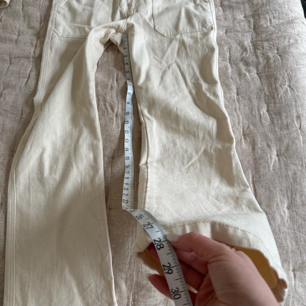 Faherty Denim Jumpsuit Overland Twill Utility Cotton in Off White Size XS - Picture 10 of 15